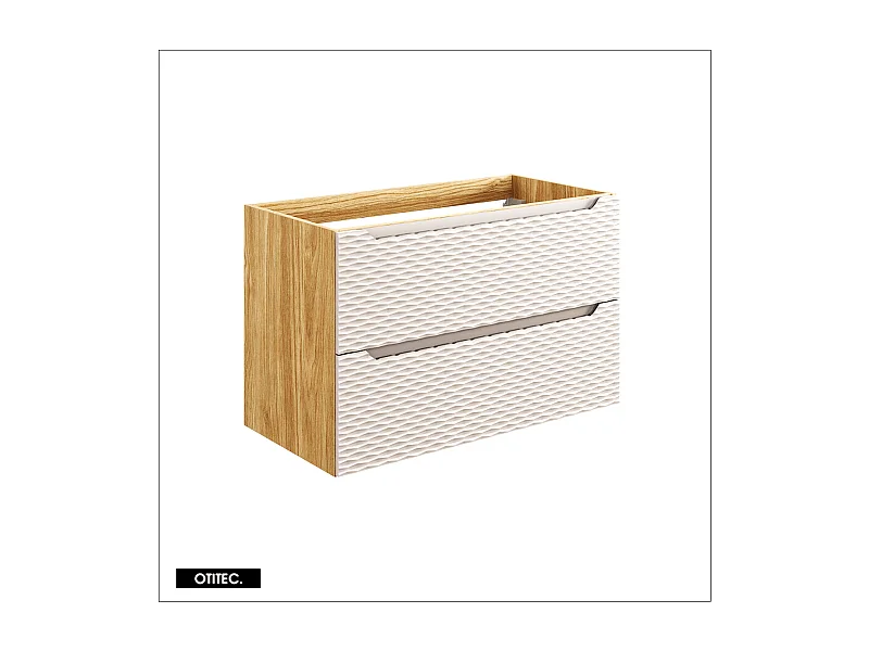 Meuble sous vasque de 90 cm - Beige - 2 tiroirs - SEA