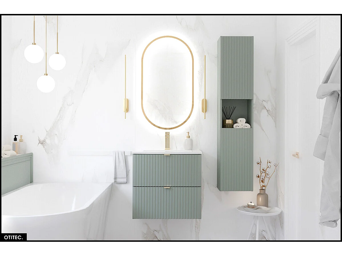 Meuble sous vasque - 60 cm - 2 tiroirs - ROSEAU