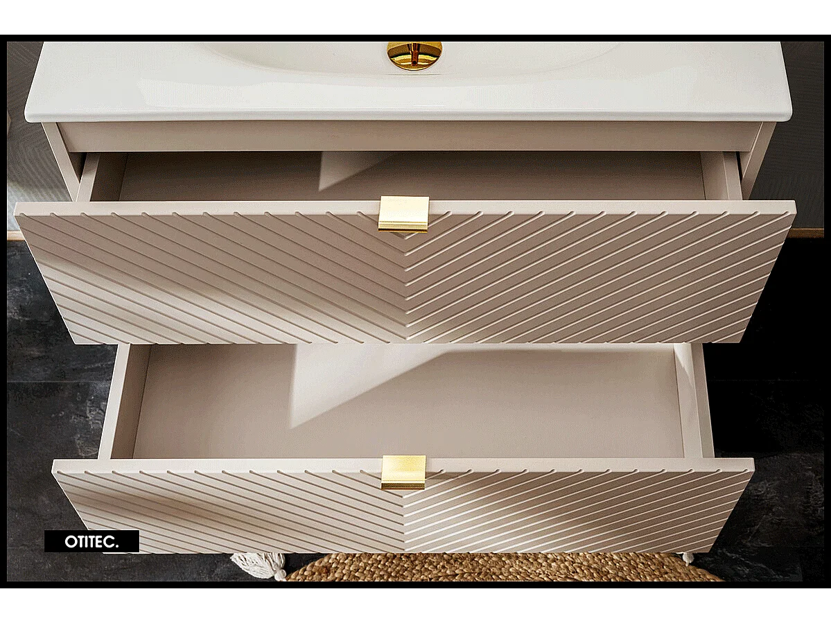 Meuble sous vasque de 80 cm - 2 tiroirs - DANO