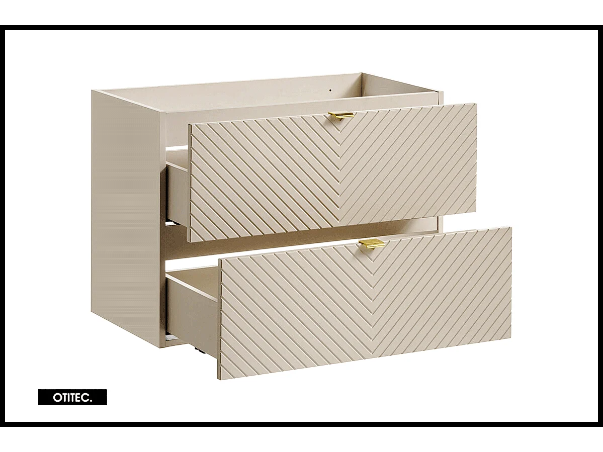 Meuble sous vasque de 80 cm - 2 tiroirs - DANO