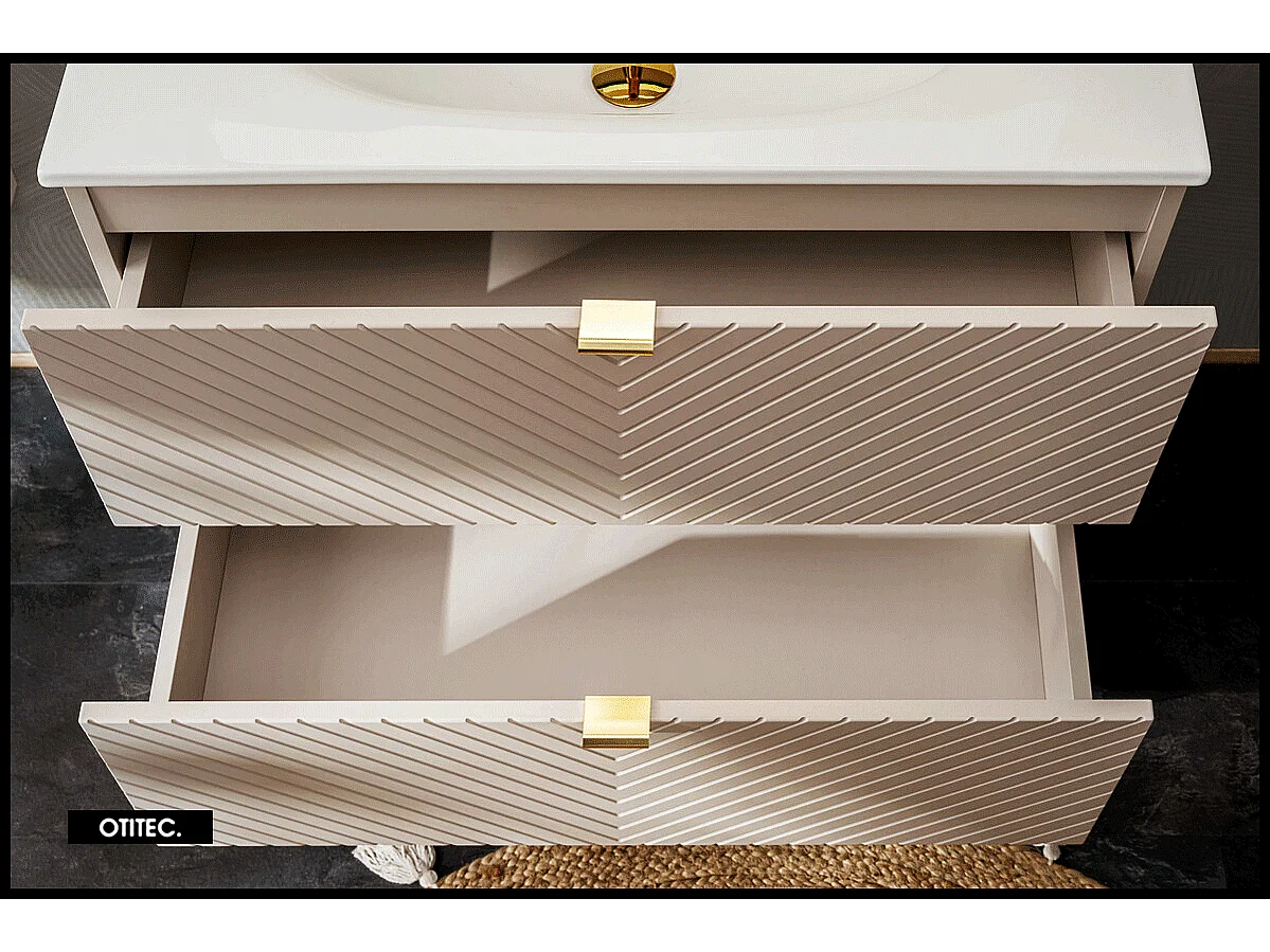 Meuble sous vasque de 80 cm - 2 tiroirs - DANO