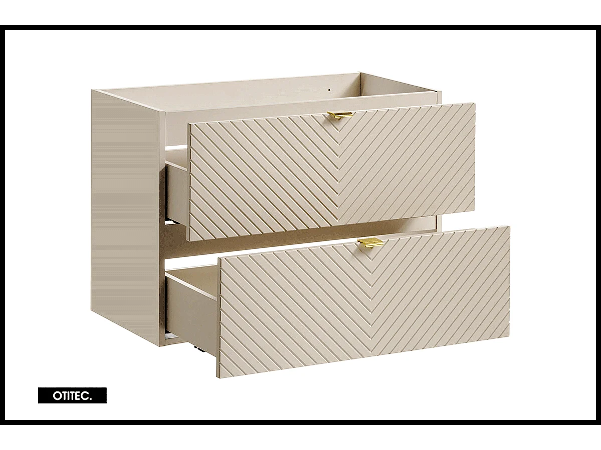 Meuble sous vasque de 80 cm - 2 tiroirs - DANO