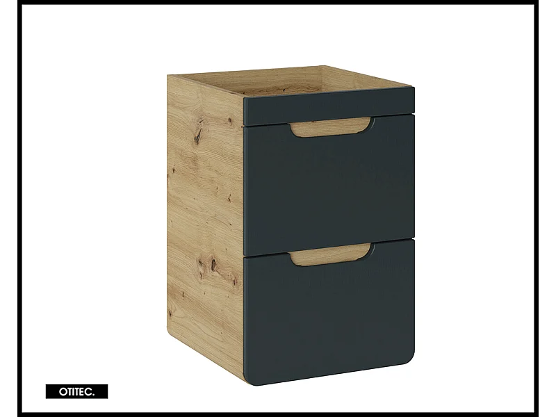 Meuble sous vasque de 40 cm - Gris - 2 tiroirs - PASTI