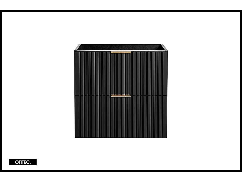 Meuble sous vasque de 60 cm - Noir - 2 tiroirs - LIVA