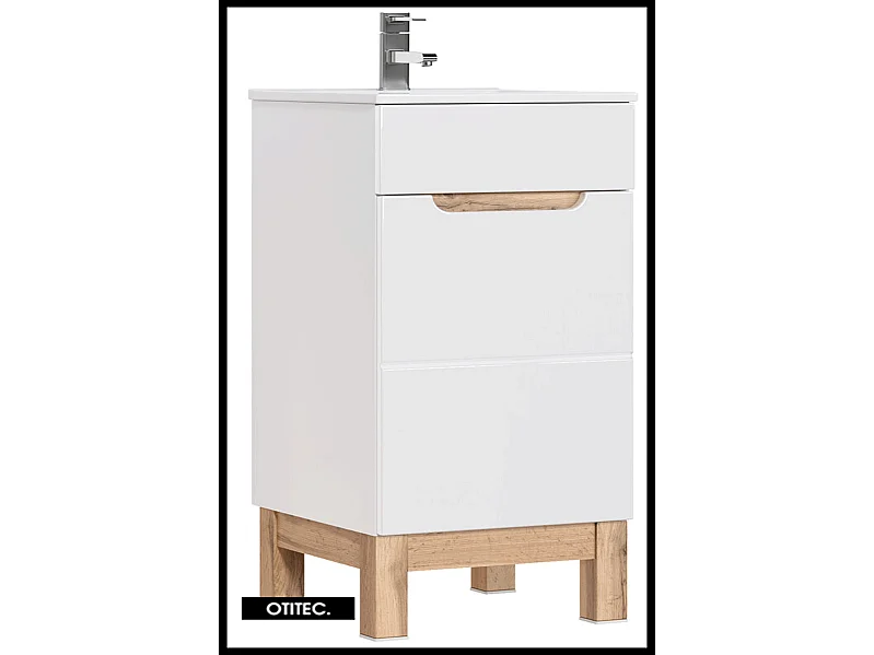 Meuble sous vasque de 40 cm - Blanc - 1 porte - BALI WHITE