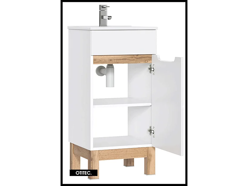 Meuble sous vasque de 40 cm - Blanc - 1 porte - BALI WHITE