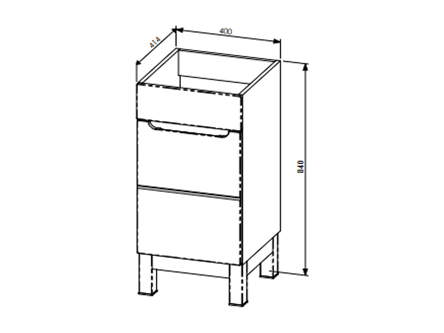 Meuble sous vasque de 40 cm - Blanc - 1 porte - BALI WHITE