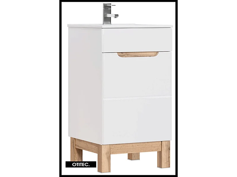 Meuble sous vasque de 40 cm - Blanc - 1 porte - BALI WHITE