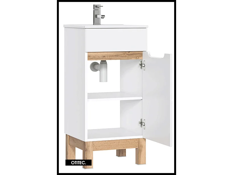 Meuble sous vasque de 40 cm - Blanc - 1 porte - BALI WHITE