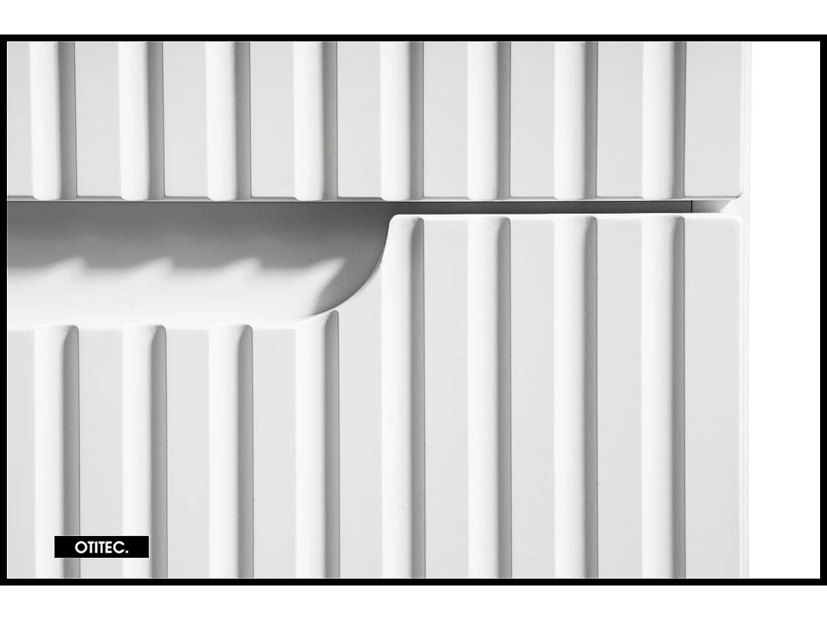 Meuble sous vasque de 60 cm - Blanc - 2 tiroirs - VOLTA