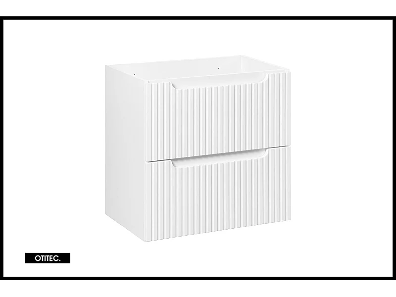 Meuble sous vasque de 60 cm - Blanc - 2 tiroirs - VOLTA