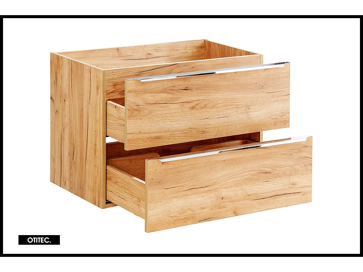 Meuble sous vasque de 80 cm - Oak - 2 tiroirs - LISOA