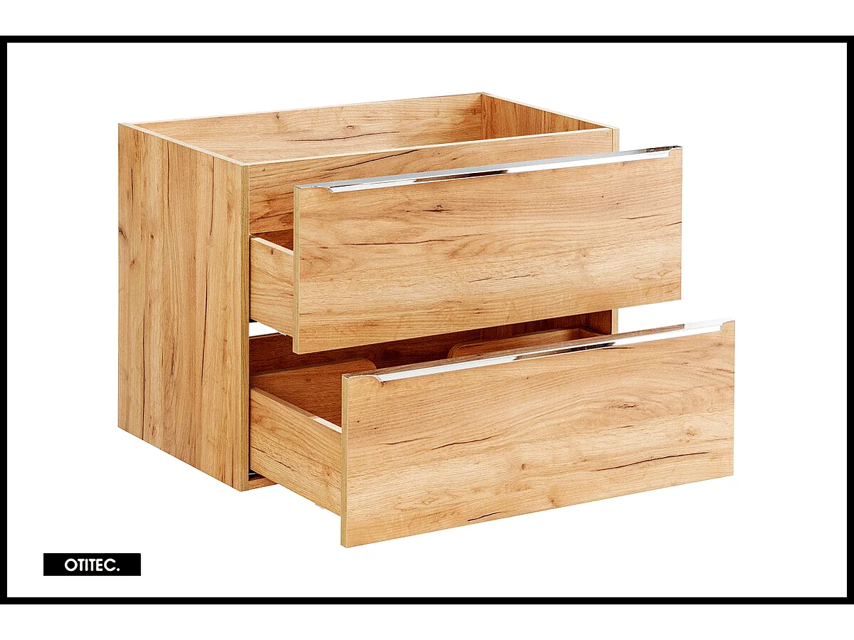 Meuble sous vasque de 80 cm - Oak - 2 tiroirs - LISOA