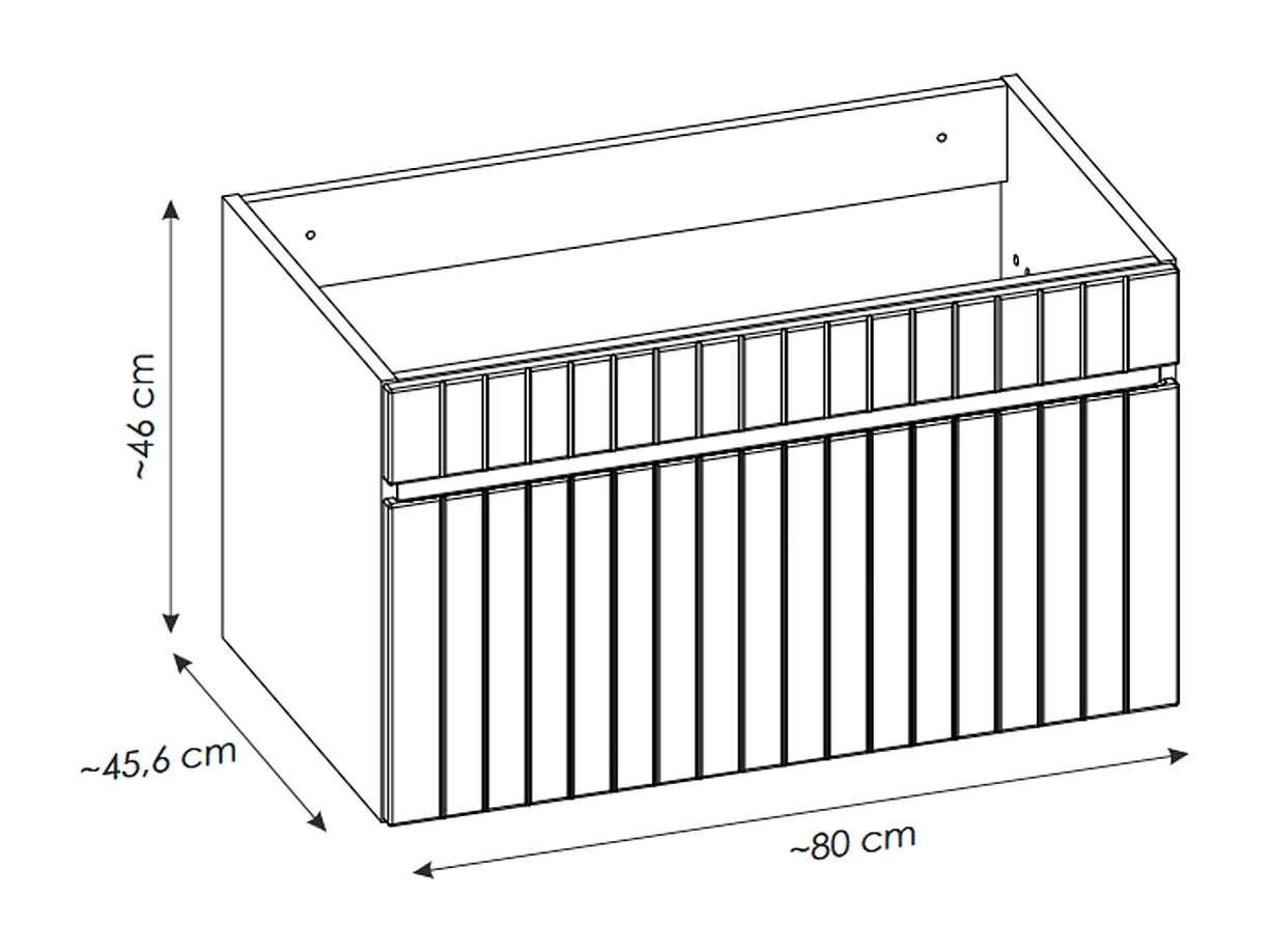 Meuble sous vasque de 80 cm - Cachemire Mat - 1 tiroir - MINO
