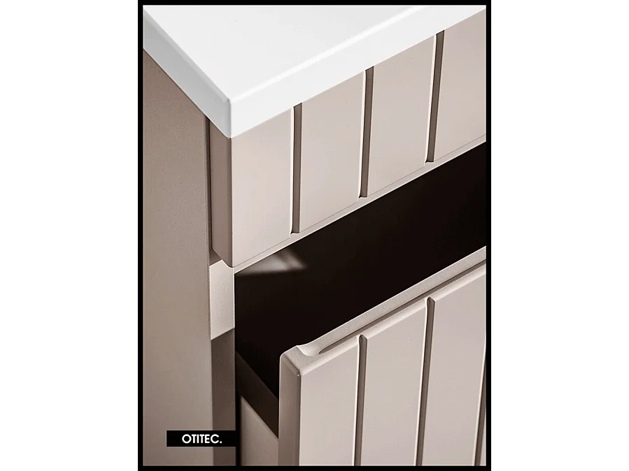 Meuble sous vasque de 80 cm - Cachemire Mat - 1 tiroir - MINO