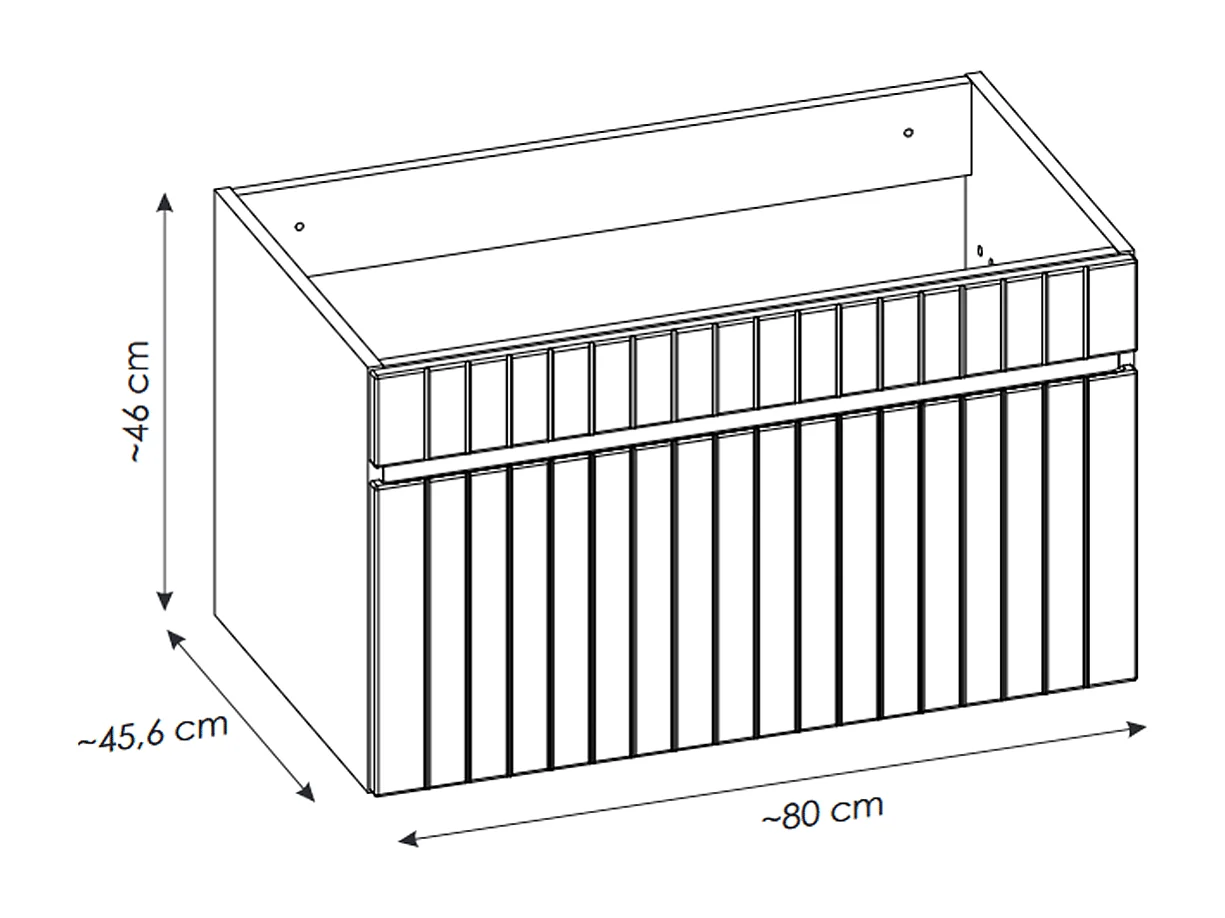 Meuble sous vasque de 80 cm - Cachemire Mat - 1 tiroir - MINO