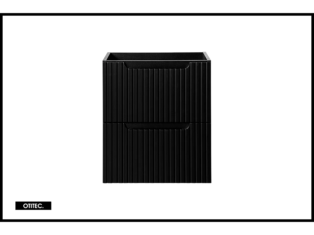 Meuble sous vasque de 50 cm - Noir - 2 tiroirs - VOLTA