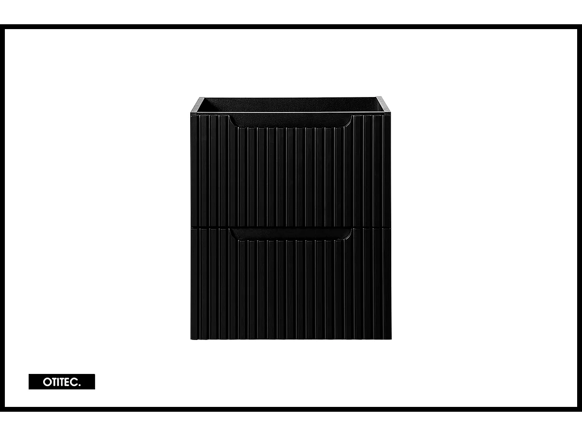 Meuble sous vasque de 50 cm - Noir - 2 tiroirs - VOLTA