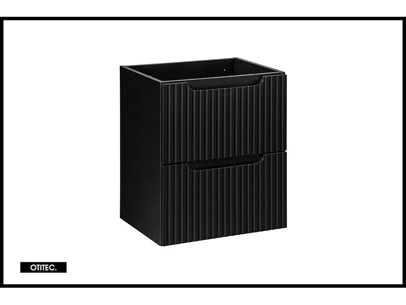 Meuble sous vasque de 50 cm - Noir - 2 tiroirs - VOLTA