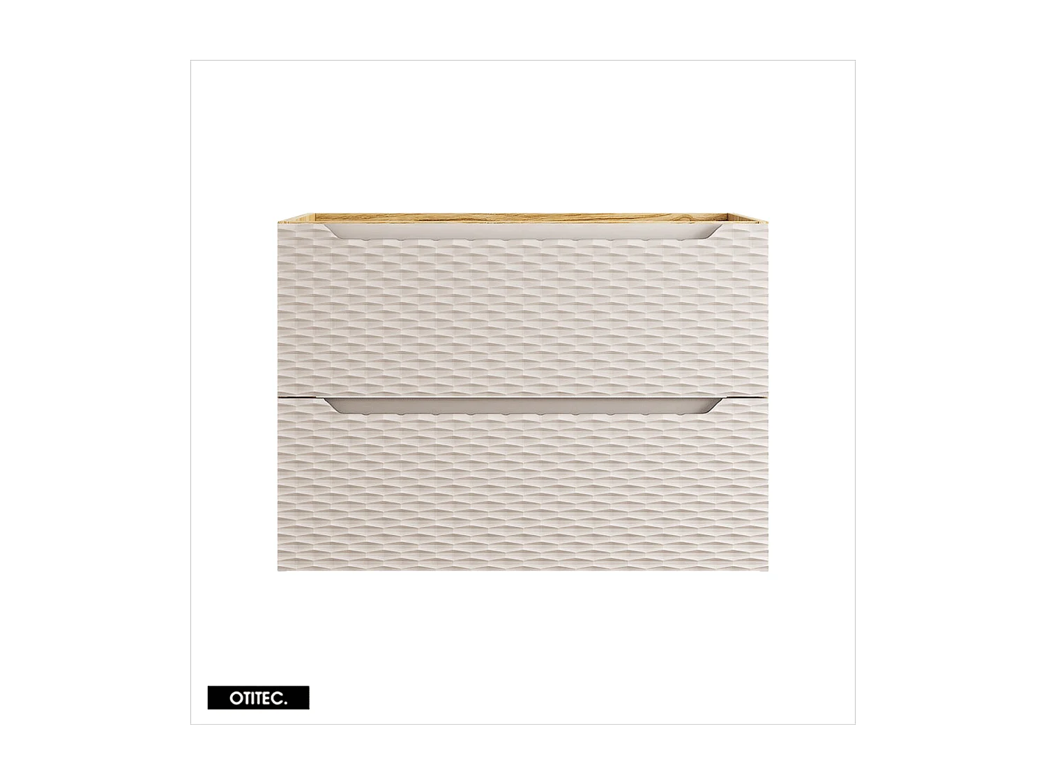 Meuble sous vasque de 80 cm - Beige - 2 tiroirs - SEA