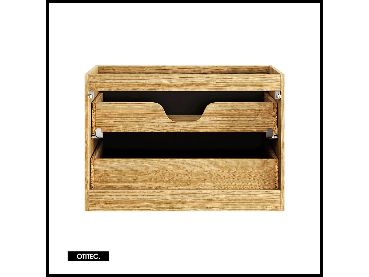 Meuble sous vasque de 80 cm - Noir - 2 tiroirs - SETTA