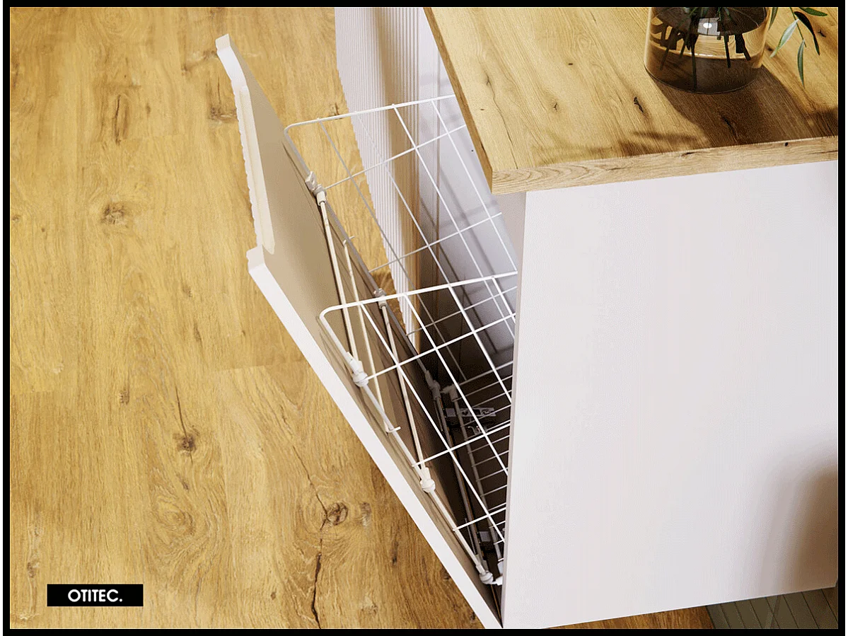 Meuble sous vasque de 40 cm - Cachemire Mat - avec panier - 1 porte - VOLTA