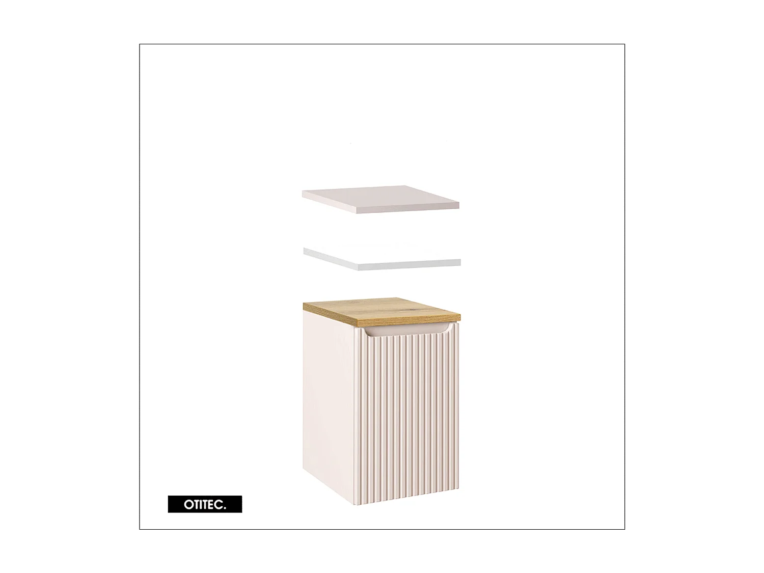 Meuble sous vasque de 40 cm - Cachemire Mat - avec panier - 1 porte - VOLTA