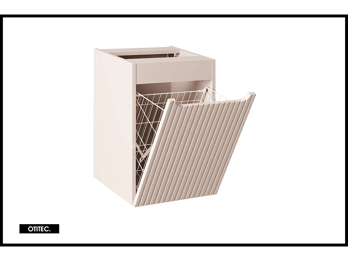 Meuble sous vasque de 40 cm - Cachemire Mat - avec panier - 1 porte - VOLTA