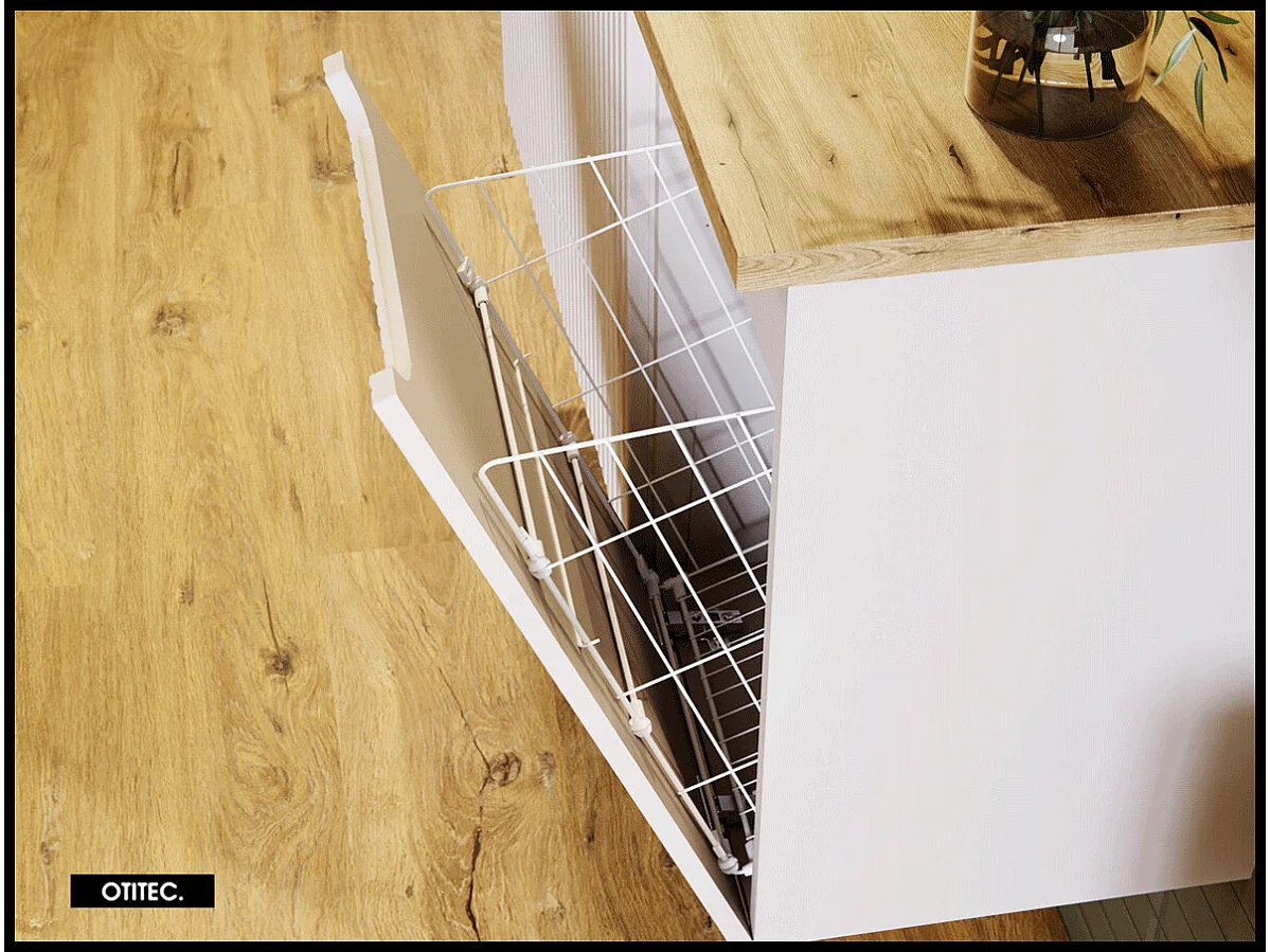 Meuble sous vasque de 40 cm - Cachemire Mat - avec panier - 1 porte - VOLTA