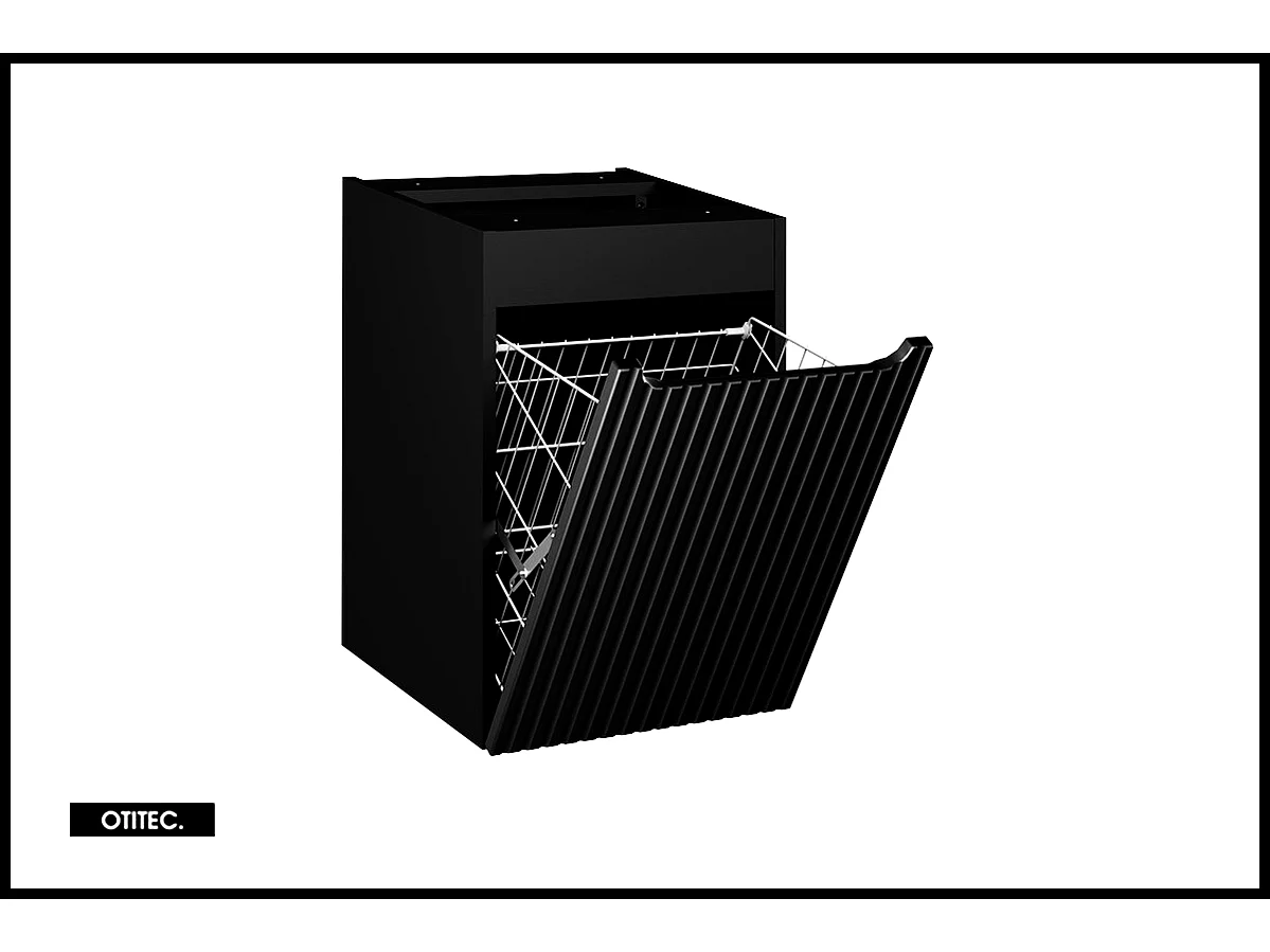 Meuble sous vasque de 40 cm - Noir - avec panier - 1 porte - VOLTA