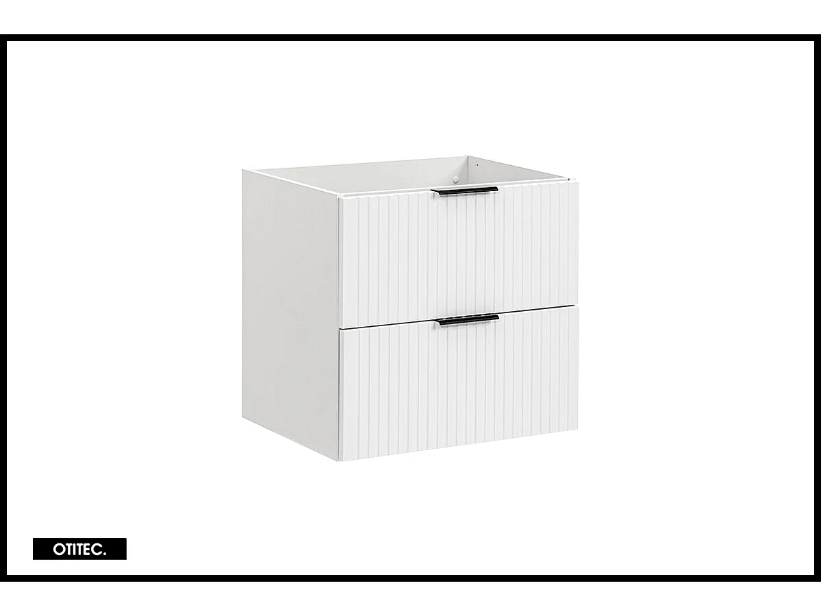 Meuble sous vasque de 60 cm - Blanc - 2 tiroirs - LIVA