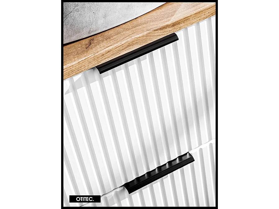 Meuble sous vasque de 60 cm - Blanc - 2 tiroirs - LIVA