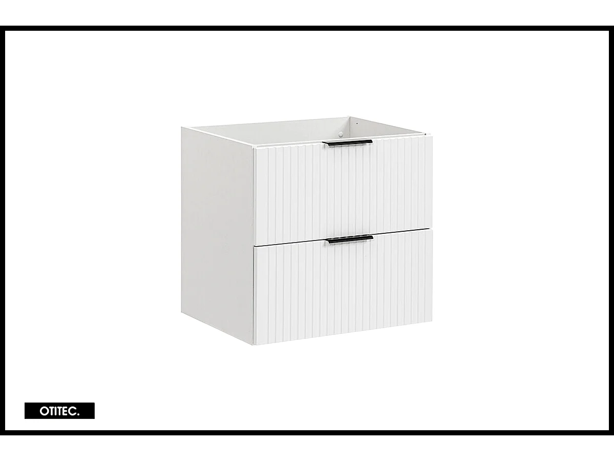 Meuble sous vasque de 60 cm - Blanc - 2 tiroirs - LIVA