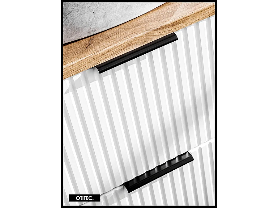 Meuble sous vasque de 60 cm - Blanc - 2 tiroirs - LIVA