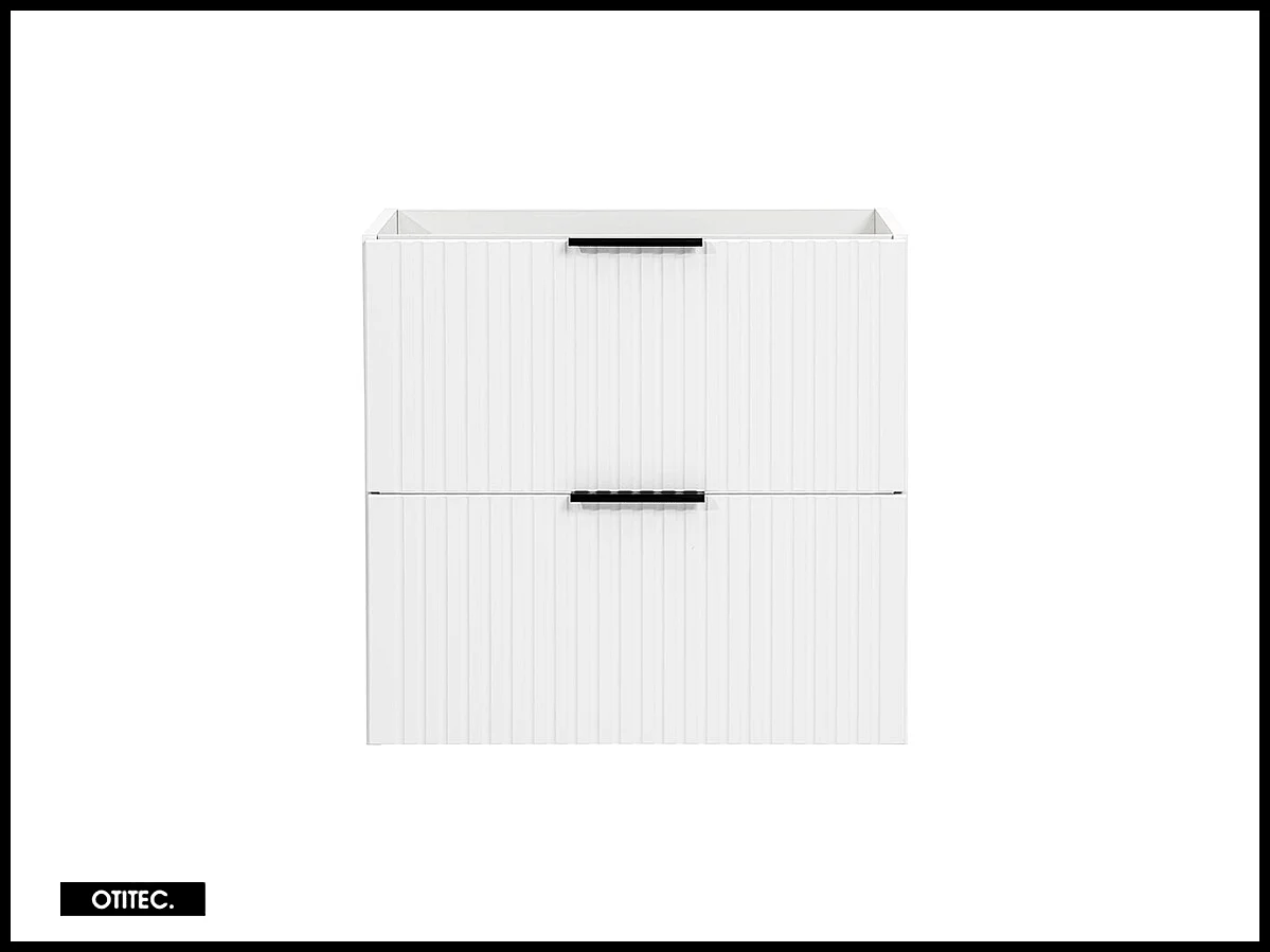 Meuble sous vasque de 60 cm - Blanc - 2 tiroirs - LIVA