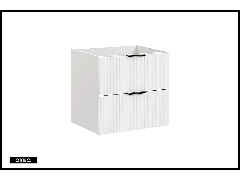 Meuble sous vasque de 60 cm - Blanc - 2 tiroirs - LIVA