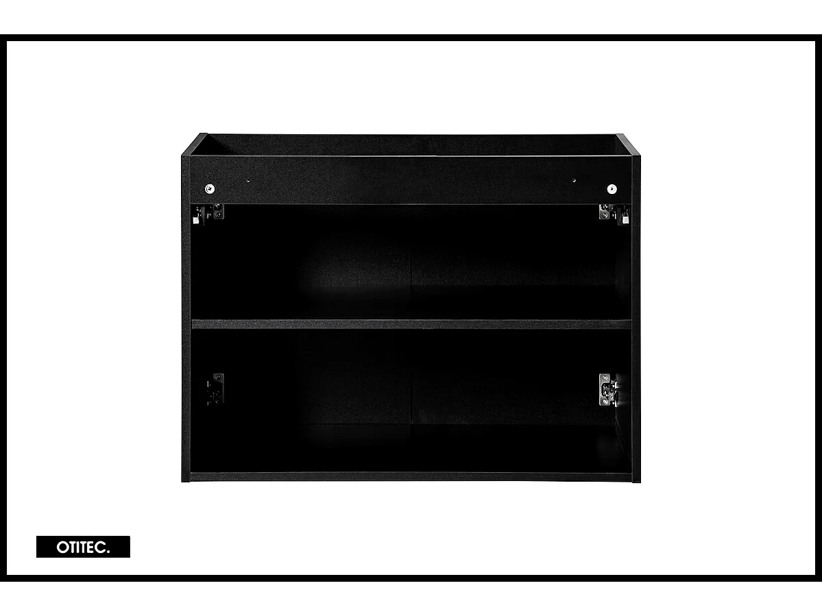 Meuble sous vasque de 80 cm - Noir - 2 portes - VOLTA