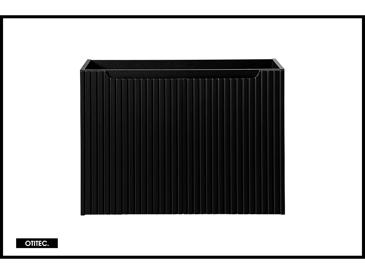 Meuble sous vasque de 80 cm - Noir - 2 portes - VOLTA