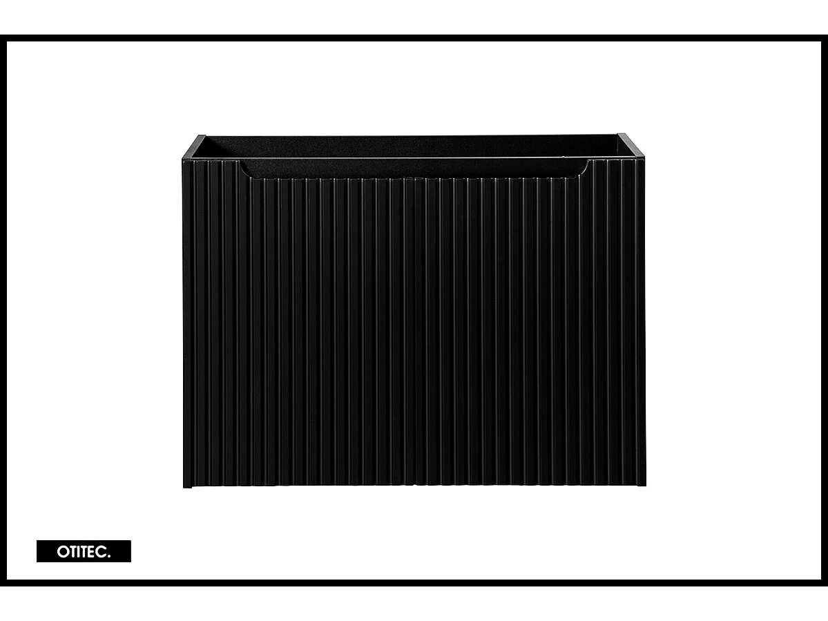 Meuble sous vasque de 80 cm - Noir - 2 portes - VOLTA