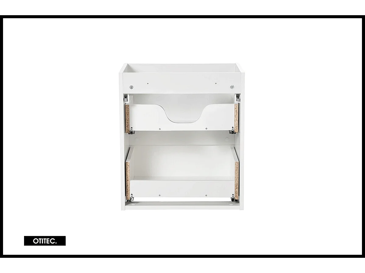 Meuble sous vasque de 50 cm - Blanc - 2 tiroirs - VOLTA