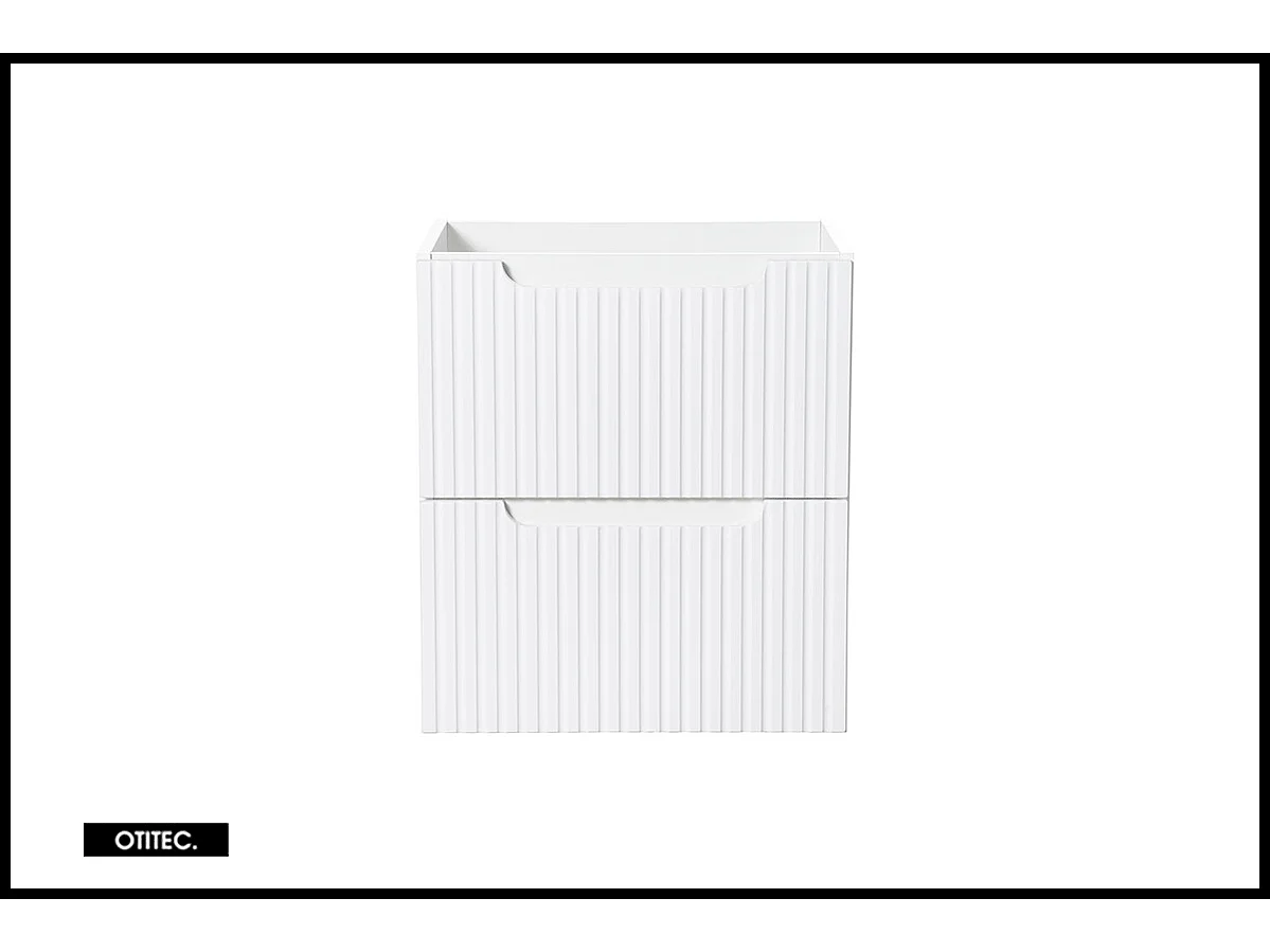 Meuble sous vasque de 50 cm - Blanc - 2 tiroirs - VOLTA