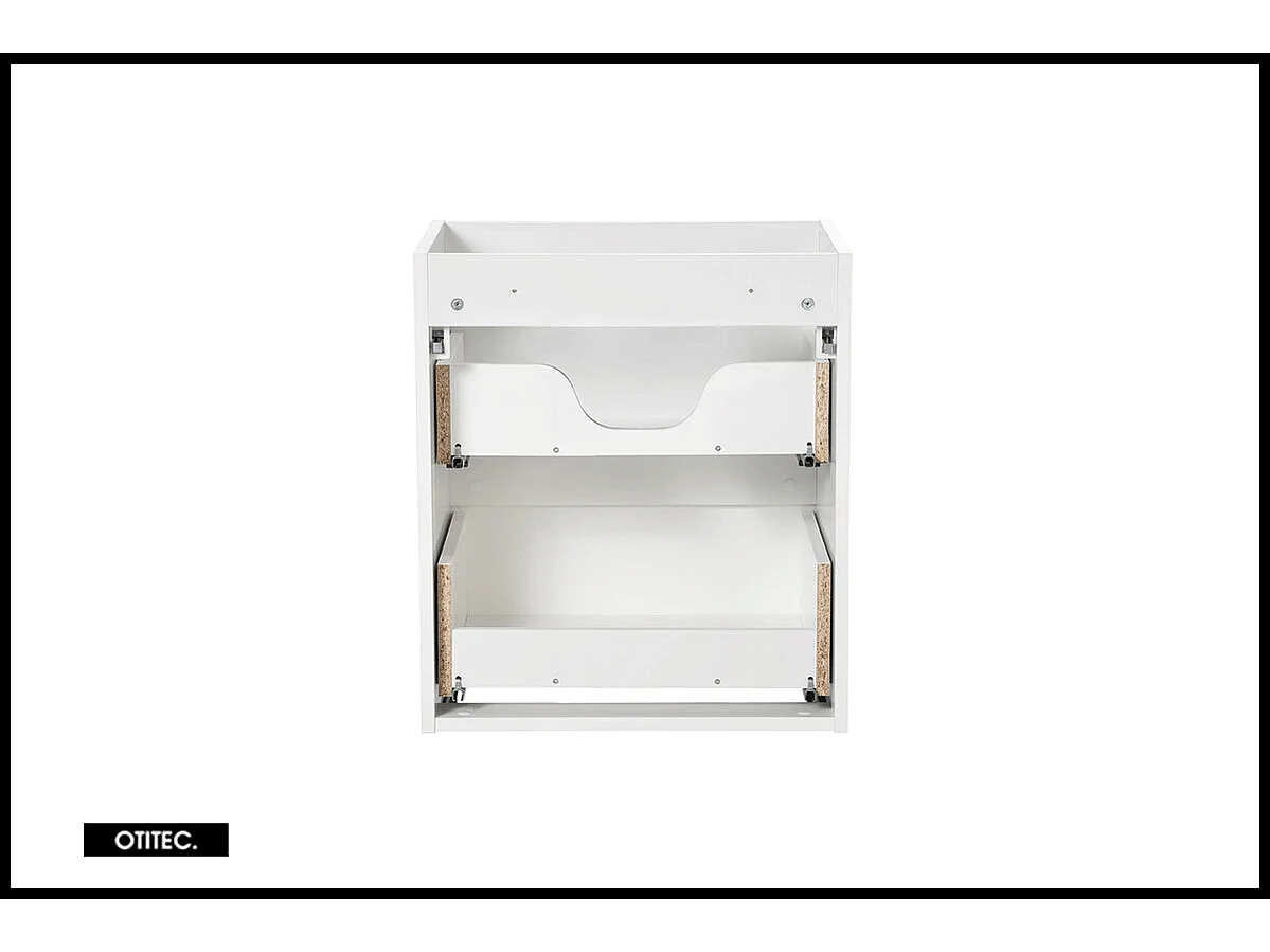 Meuble sous vasque de 50 cm - Blanc - 2 tiroirs - VOLTA