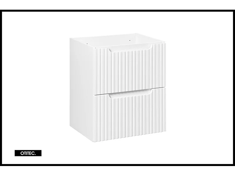 Meuble sous vasque de 50 cm - Blanc - 2 tiroirs - VOLTA