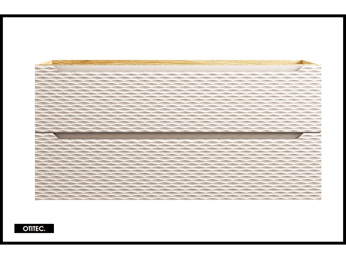 Meuble sous vasque de 120 cm - Beige - 2 tiroirs - SEA