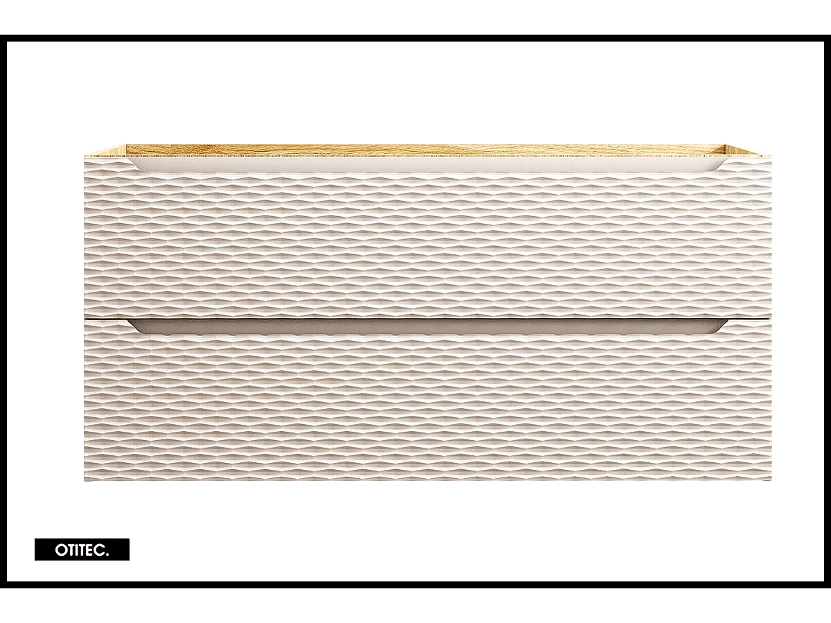 Meuble sous vasque de 120 cm - Beige - 2 tiroirs - SEA