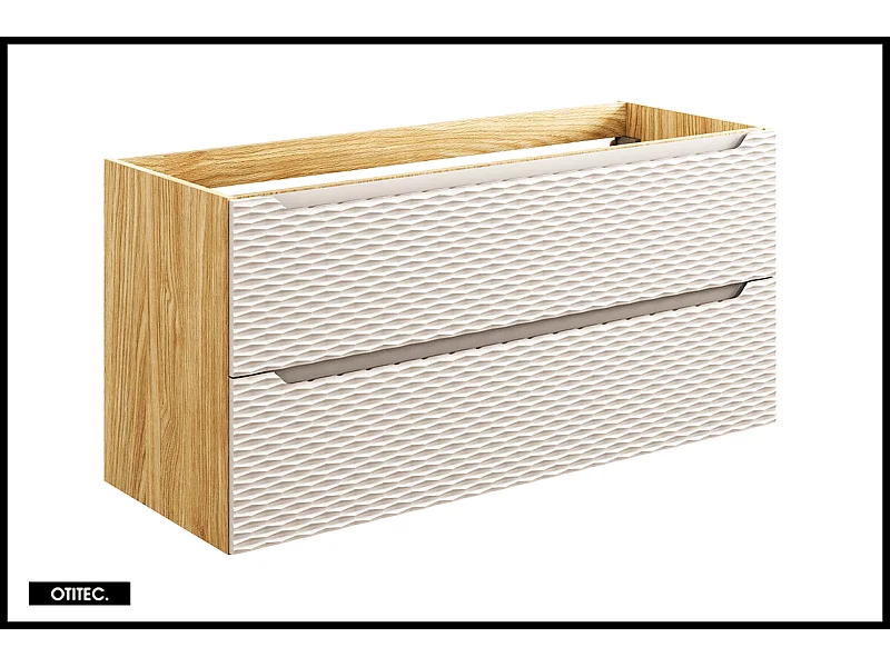 Meuble sous vasque de 120 cm - Beige - 2 tiroirs - SEA