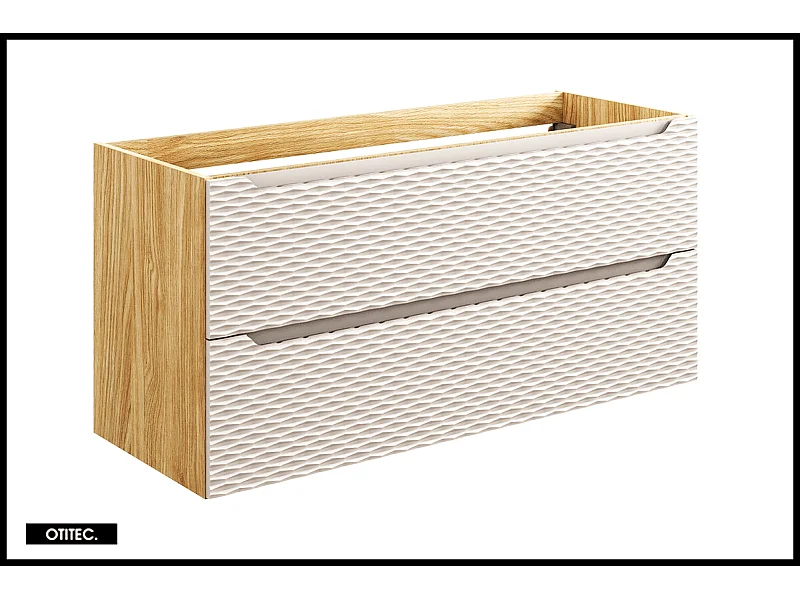 Meuble sous vasque de 120 cm - Beige - 2 tiroirs - SEA