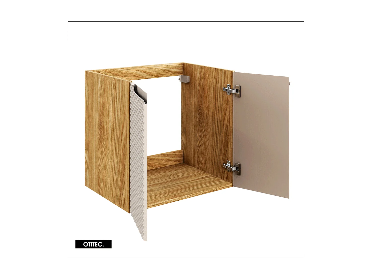 Meuble sous vasque de 60 cm - Beige - 2 portes - SEA