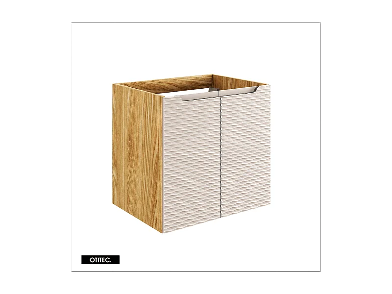 Meuble sous vasque de 60 cm - Beige - 2 portes - SEA