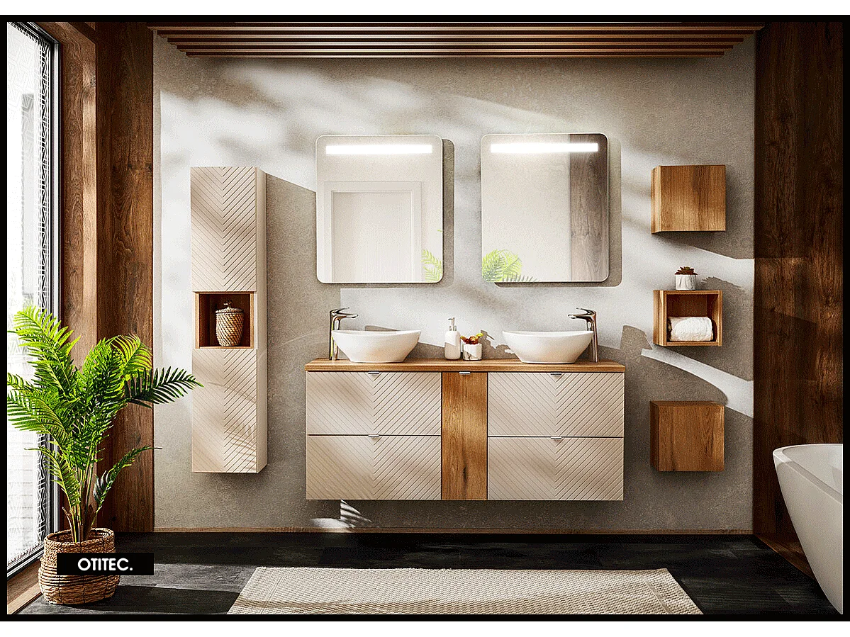 Meuble sous vasque de 60 cm - 2 tiroirs - DANO